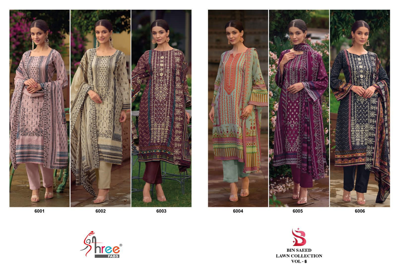 Shree Bin Saeed Lawn Collection Vol 6 Cotton Salwar Kameez
